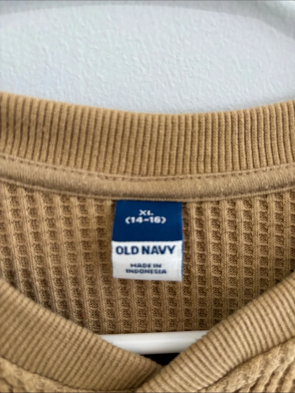 Kids Waffle Knit Henley Long Sleeve - Tan